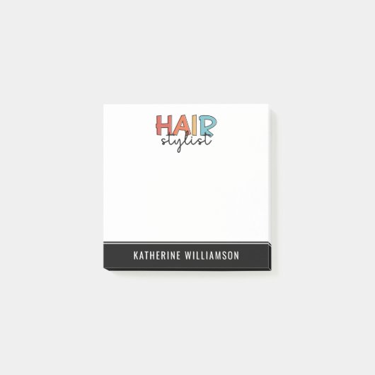 美容師パーソナライズされたレトロ美容師ギフト ポストイット (正面)