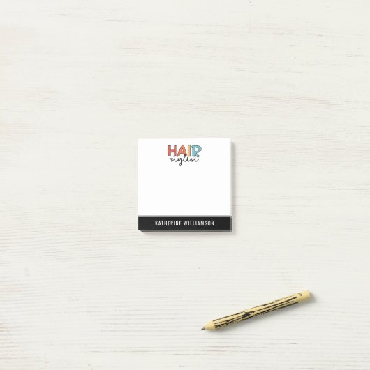 美容師パーソナライズされたレトロ美容師ギフト ポストイット (デスク上)