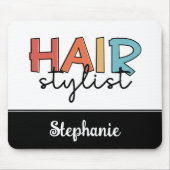 美容師パーソナライズされたレトロ美容師ギフト マウスパッド (正面)