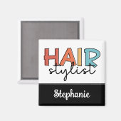 美容師パーソナライズされたレトロ美容師ギフト マグネット (正面/裏面)