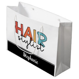 美容師パーソナライズされたレトロ美容師ギフト ラージペーパーバッグ