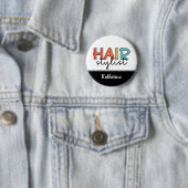 美容師パーソナライズされたレトロ美容師ギフト 缶バッジ (インサイチュ)