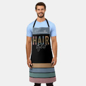 美容師パーソナライズされた美容師 エプロン (着用した状態)