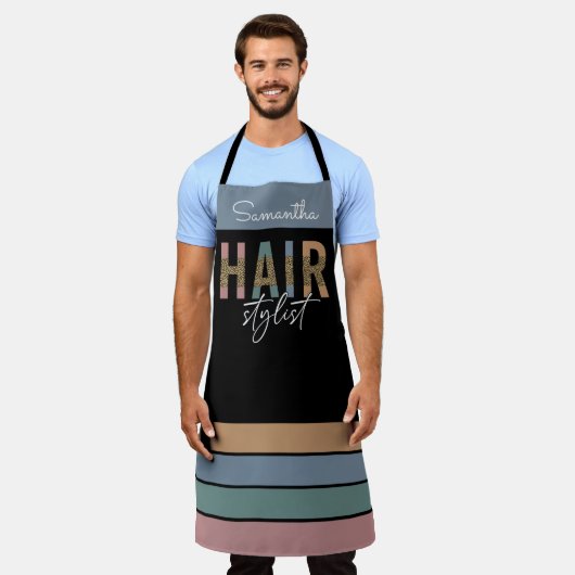 美容師パーソナライズされた美容師 エプロン (着用した状態)