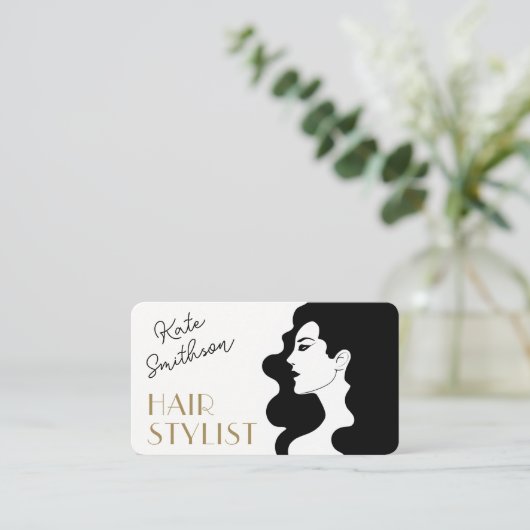 美容師パーソナライズされたQRコードおよびソーシャルメディア 名刺 (スタンド正面)