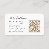 美容師パーソナライズされたQRコードおよびソーシャルメディア 名刺 (裏面)