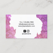 美容師パープルグラムグリッター美しいサロン 名刺 (裏面)
