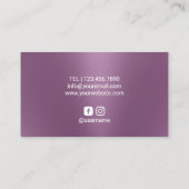 美容師パープルグリッタードリプス美しいサロン 名刺 (裏面)