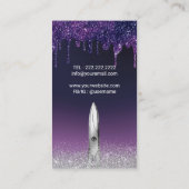 美容師パープルドリップスシルバーグリッターサロン 名刺 (裏面)