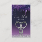 美容師パープルドリップスシルバーグリッターサロン 名刺 (正面)