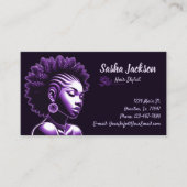 美容師パープルビジネスカード 名刺 (正面)