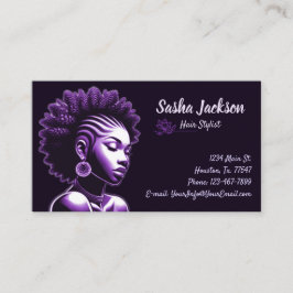 美容師パープルビジネスカード 名刺