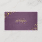 美容師パープル金ゴールドドット&シザー 名刺 (裏面)