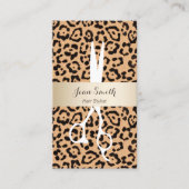 美容師ヒョウ印刷金ゴールドストライプアポイントメント 予約カード (正面)