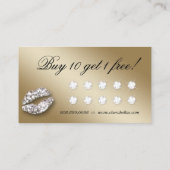 美容師ビジネス美しい金ゴールド氷ロイヤリティ ロイヤリティカード (裏面)