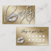 美容師ビジネス美しい金ゴールド氷ロイヤリティ ロイヤリティカード (正面/裏面)