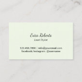 美容師ビーチをテーマにしたパームツリーズモダンサロン 名刺 (裏面)