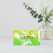 美容師ビーチをテーマにしたパームツリーズモダンサロン 名刺 (スタンド正面)