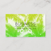 美容師ビーチをテーマにしたパームツリーズモダンサロン 名刺 (正面)