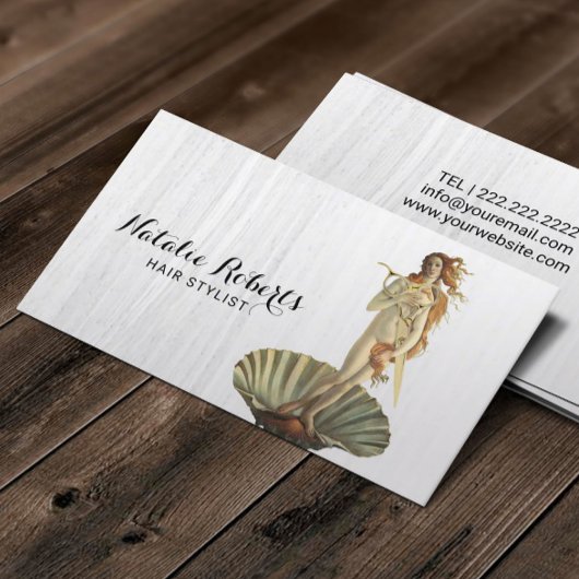 美容師ビーナス女神&シザー美しいサロン 名刺