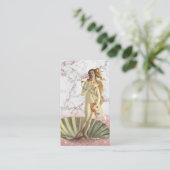 美容師ビーナス&金ゴールドシザーバラ金ゴールド大理石 名刺 (スタンド正面)