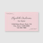 美容師ピンクとブラックネームのスクリプトテンプレート (正面)