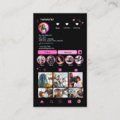 美容師ピンクインスタグラム[LONG BIO] 名刺 (正面)