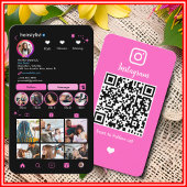 美容師ピンクインスタグラム[LONG BIO] 名刺