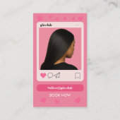 美容師ピンクインスタグラムQRコードフォト 名刺 (裏面)