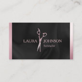 美容師ピンクグリッターはさみ美しいサロン 名刺 (正面)