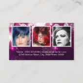 美容師ピンクグリッタースパークル写真 名刺 (裏面)