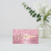 美容師ピンクグリッタードリプス美しいサロン 名刺 (スタンド正面)
