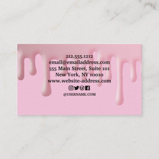 美容師ピンクドリッティングゴールデンシザーサロン 名刺 (裏面)