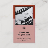 美容師ピンクブラック&レッドサンキューロイヤリティ 割引カード (正面)