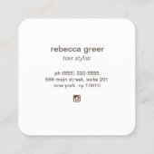 美容師ピンクレトロサングラススススクエア スクエア名刺 (裏面)