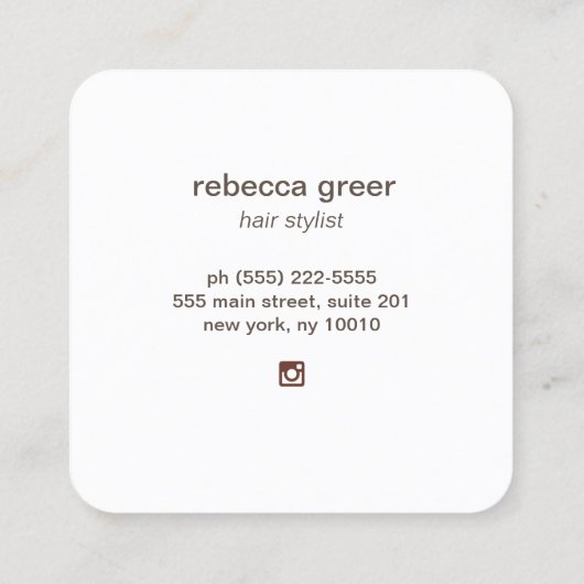 美容師ピンクレトロサングラススススクエア スクエア名刺 (裏面)