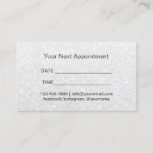 美容師ピンク&シルバーグリッターアポイントメント 予約カード (裏面)