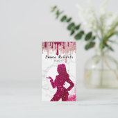 美容師ピンク《写真》ぼけ味シャイングリッター きらめく 名刺 (スタンド正面)