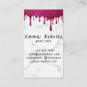 美容師ピンク《写真》ぼけ味シャイングリッター きらめく 名刺 (裏面)