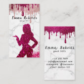 美容師ピンク《写真》ぼけ味シャイングリッター きらめく 名刺 (正面/裏面)