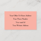 美容師ピーココーラルピンクブラック 名刺 (裏面)