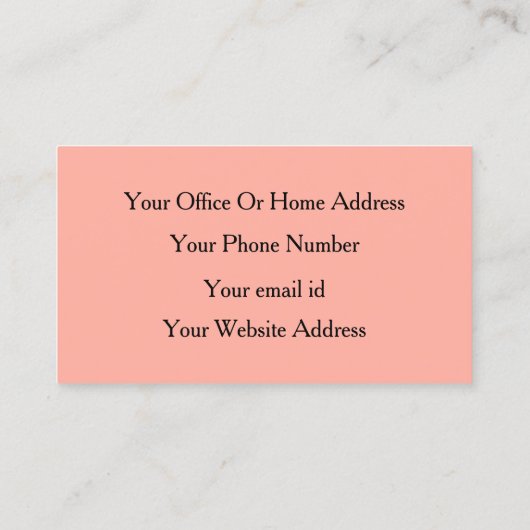 美容師ピーココーラルピンクブラック 名刺 (裏面)