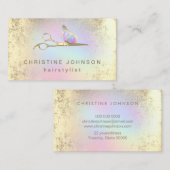 美容師フェイク金ゴールド箔はさみ 名刺 (正面/裏面)