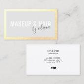 美容師フェイク金箔フレームビジネスカード 名刺 (正面/裏面)