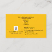 美容師フォトカスタムデザイン(黒い黄色) 名刺 (裏面)