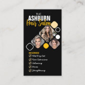 美容師フォトカスタムデザイン(黒い黄色) 名刺 (正面)