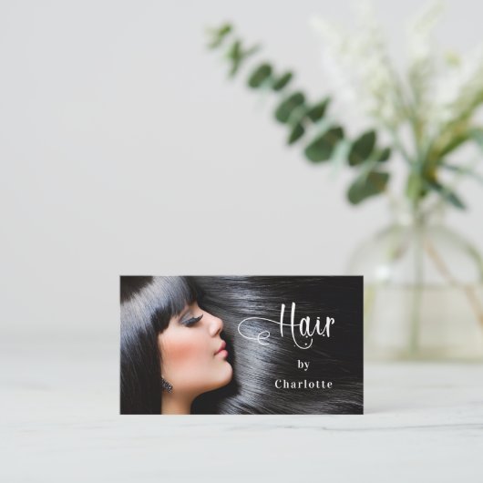 美容師フォトスクリプト美しいQRコード 名刺 (スタンド正面)