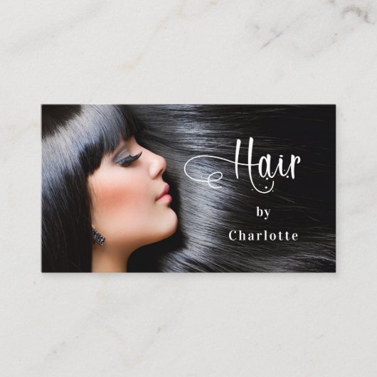 美容師フォトスクリプト美しいQRコード 名刺 (正面)