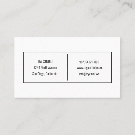 美容師フォト名刺 名刺 (裏面)