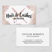 美容師フラッシュ美しいサロンバラ金ゴールドグリッター 名刺 (正面/裏面)